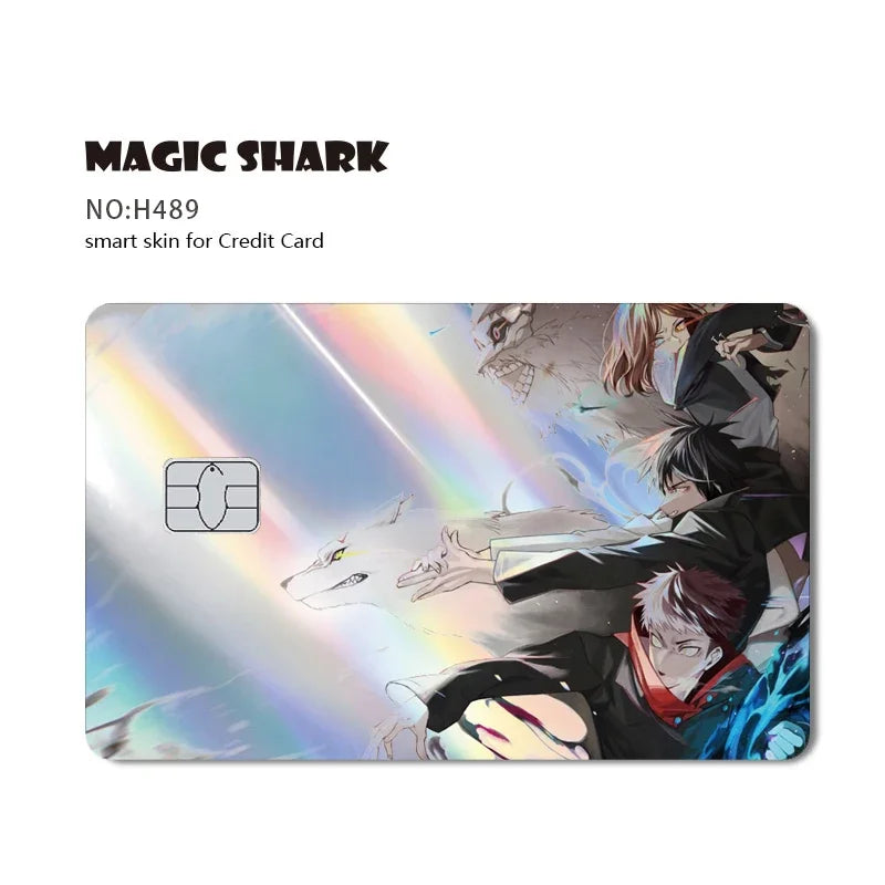 100% New Anime Jujutsu Kaisens Gojo Holographic Laser Shinny Front Credit Debit Bank Card Sticker Film Skin Cover