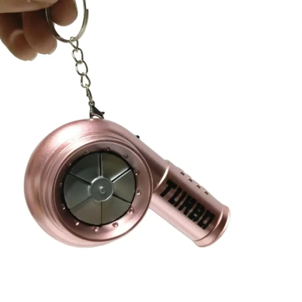 With Sound Turbo Key Chain Light Torch Car Keyring Turbocharging Pendant Plastic Spinning Simulation Turbo Christma Gifts