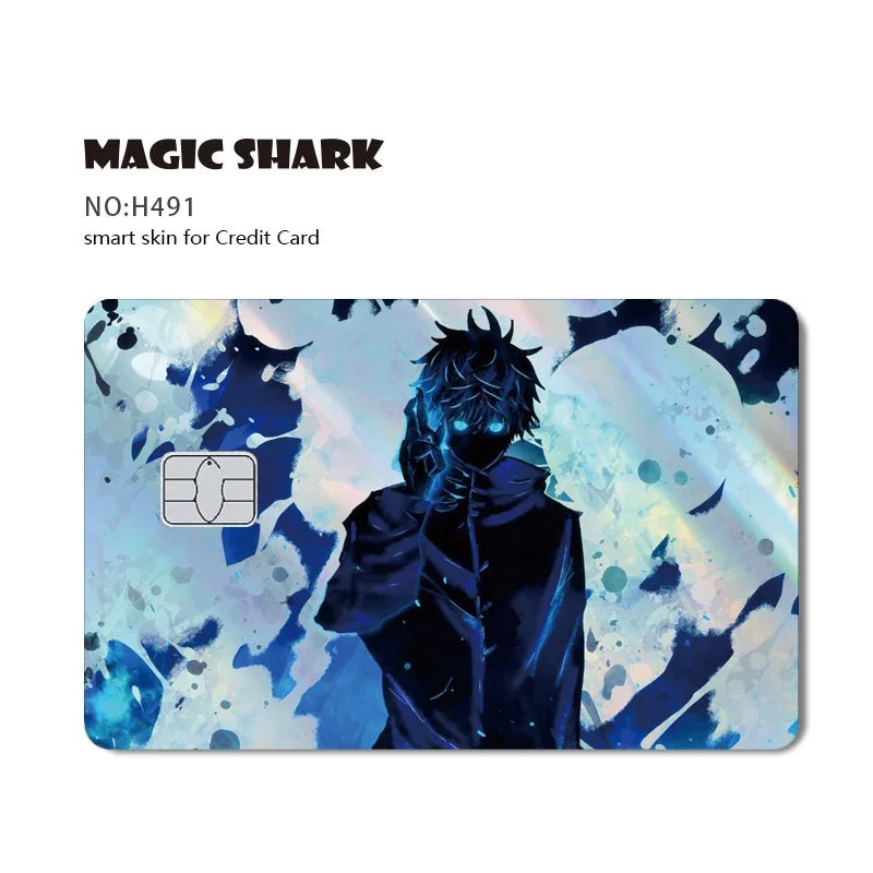100% New Anime Jujutsu Kaisens Gojo Holographic Laser Shinny Front Credit Debit Bank Card Sticker Film Skin Cover