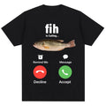 Divertida camiseta FIH is calling mee mujeres humorísticas moda camiseta de alta calidad casual