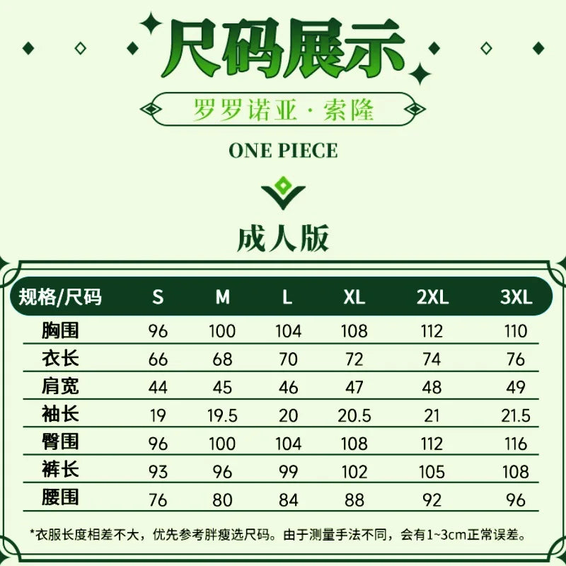 Fantasia Wano Country Roronoa Of Zoro Cosplay Kimono Anime Pirate Disfraz Costume Men Male Halloween Carnival Party Clothes