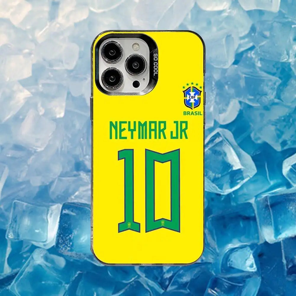Football For N-NeYmAr 10 Phone Case For iPhone 16,15,14,13,12,11,Mini,Pro,SE,MAX White Matte Shockproof Cover