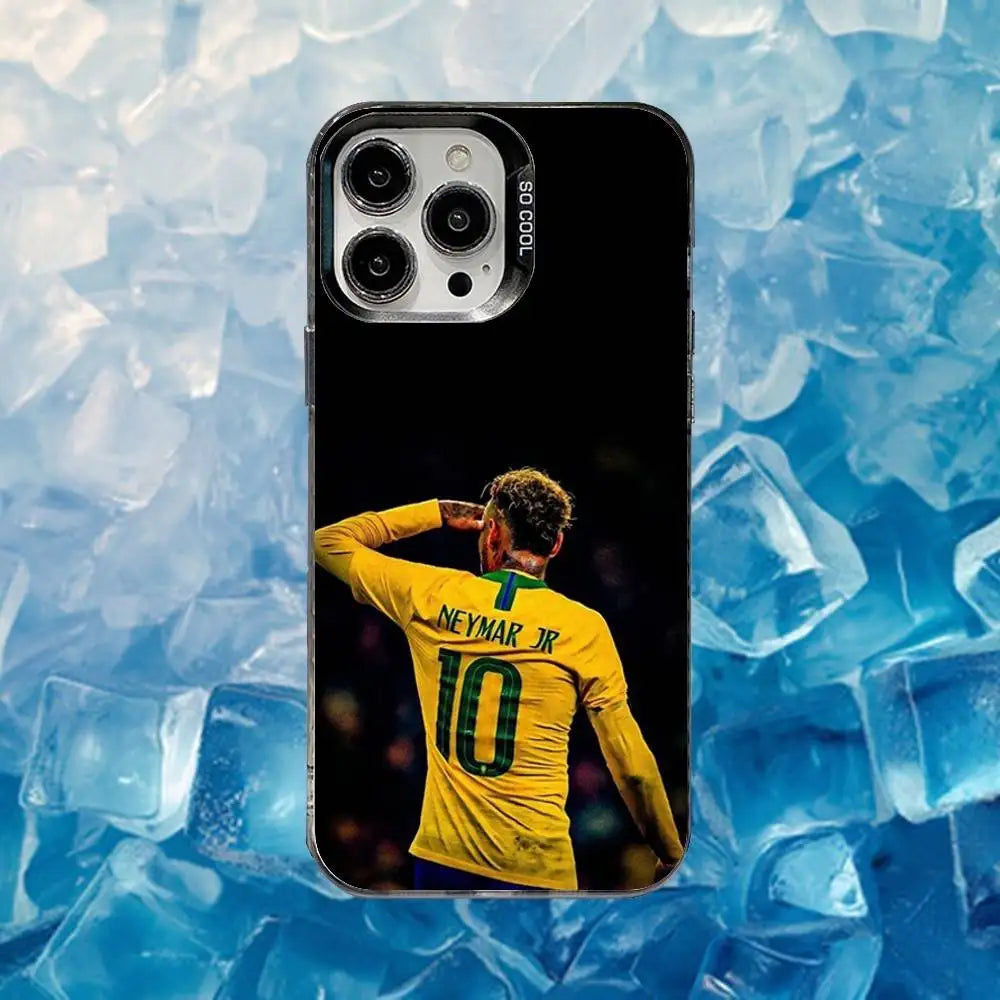Football For N-NeYmAr 10 Phone Case For iPhone 16,15,14,13,12,11,Mini,Pro,SE,MAX White Matte Shockproof Cover
