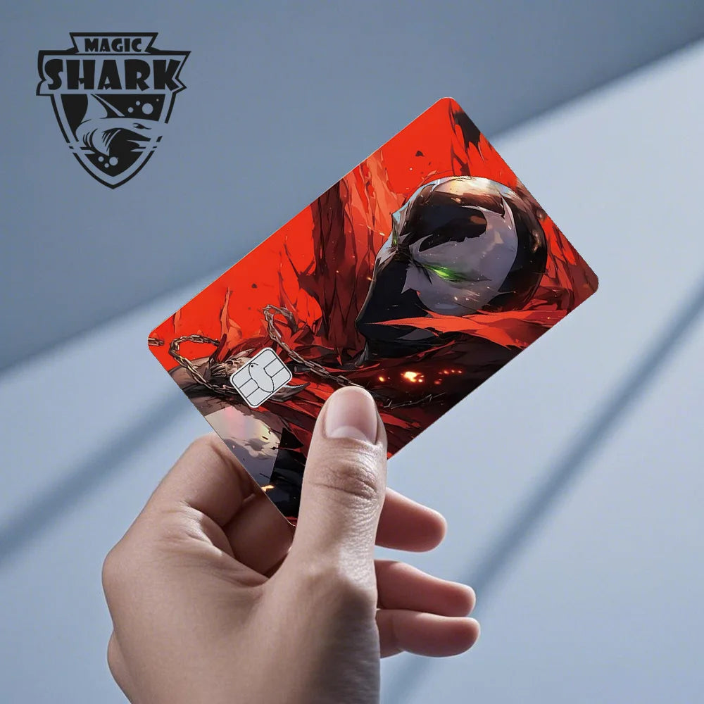 Magic Shark Heros Bat-mans Super-mans Knight Holographic Shinny Film Sticker Cover Skin for Debit Credit Card