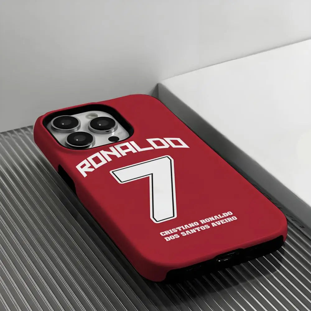 CR7 Cristiano Ronaldo   Phone Case Film for iPhone 16 15 14 13 12 11 Pro Max Plus Luxury Magnetic Double-layer Cover