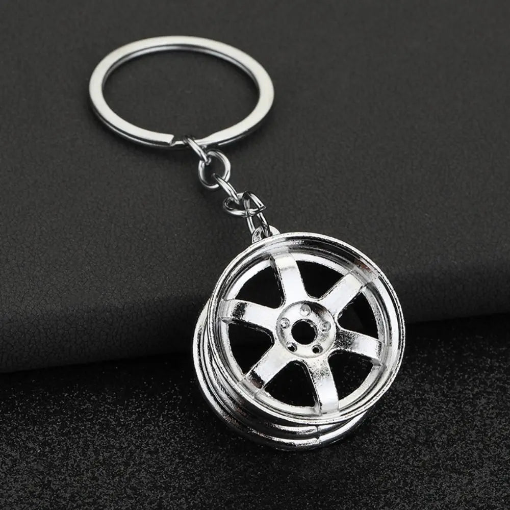 Creative Alloy Car Wheel Keychain Wheel Hub Mini Tire Rim Key Holder Keyring INS All-match
