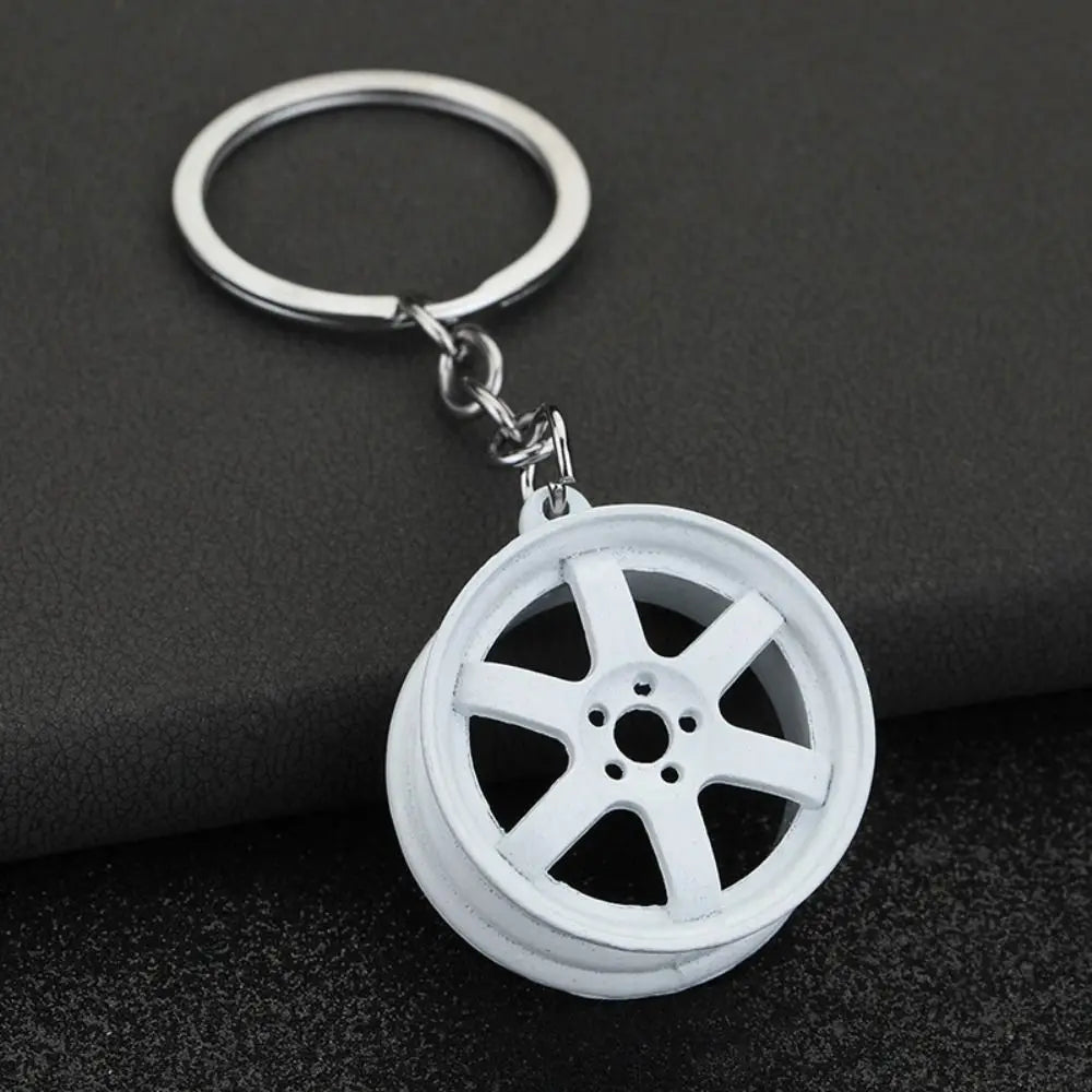 Creative Alloy Car Wheel Keychain Wheel Hub Mini Tire Rim Key Holder Keyring INS All-match