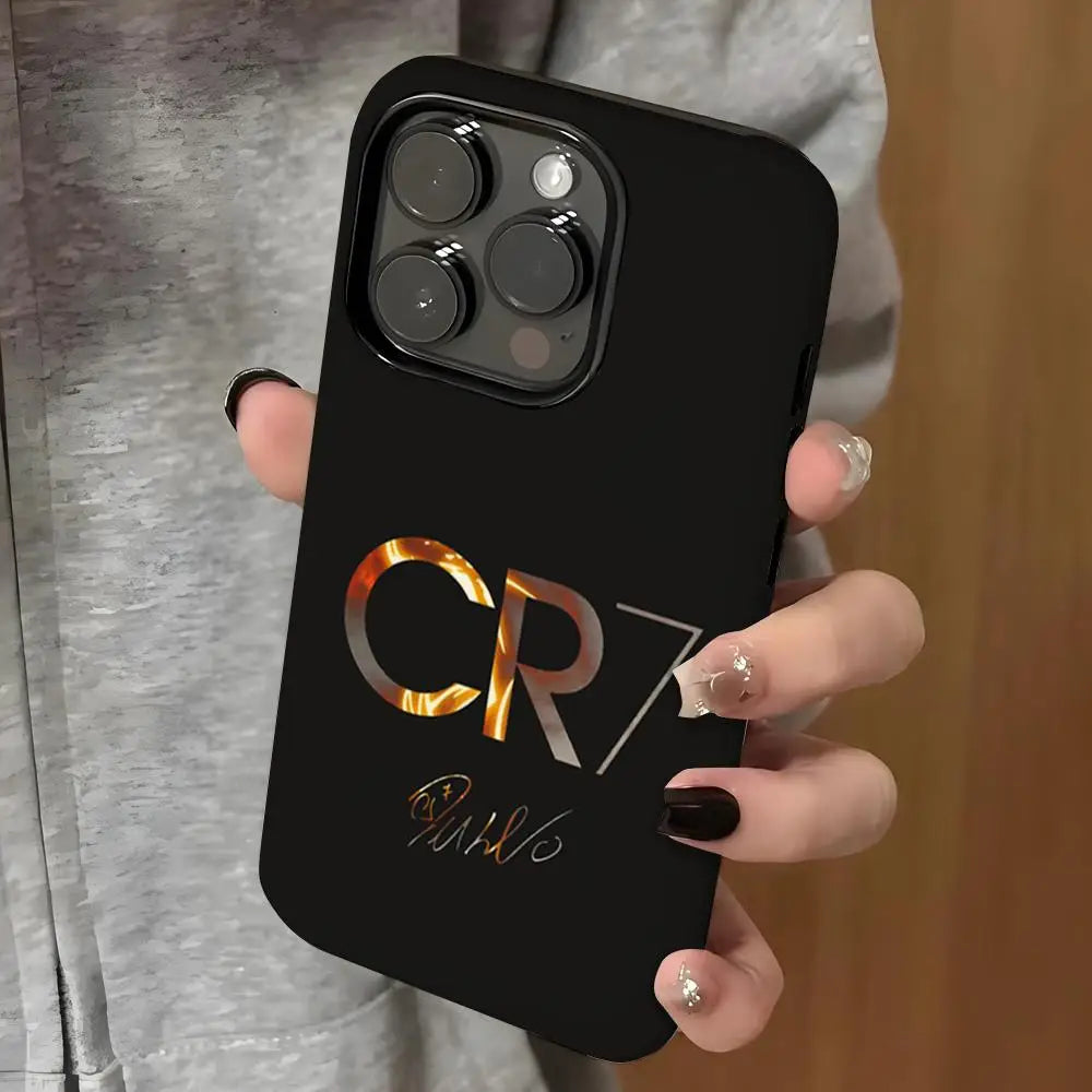 CR7 Cristiano Ronaldo   Phone Case Film for iPhone 16 15 14 13 12 11 Pro Max Plus Luxury Magnetic Double-layer Cover