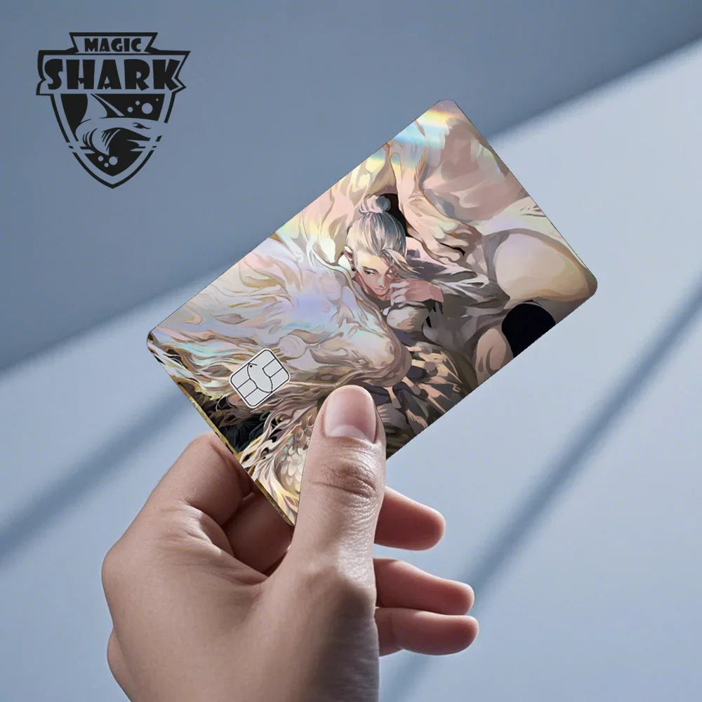 100% New Anime Jujutsu Kaisens Gojo Holographic Laser Shinny Front Credit Debit Bank Card Sticker Film Skin Cover