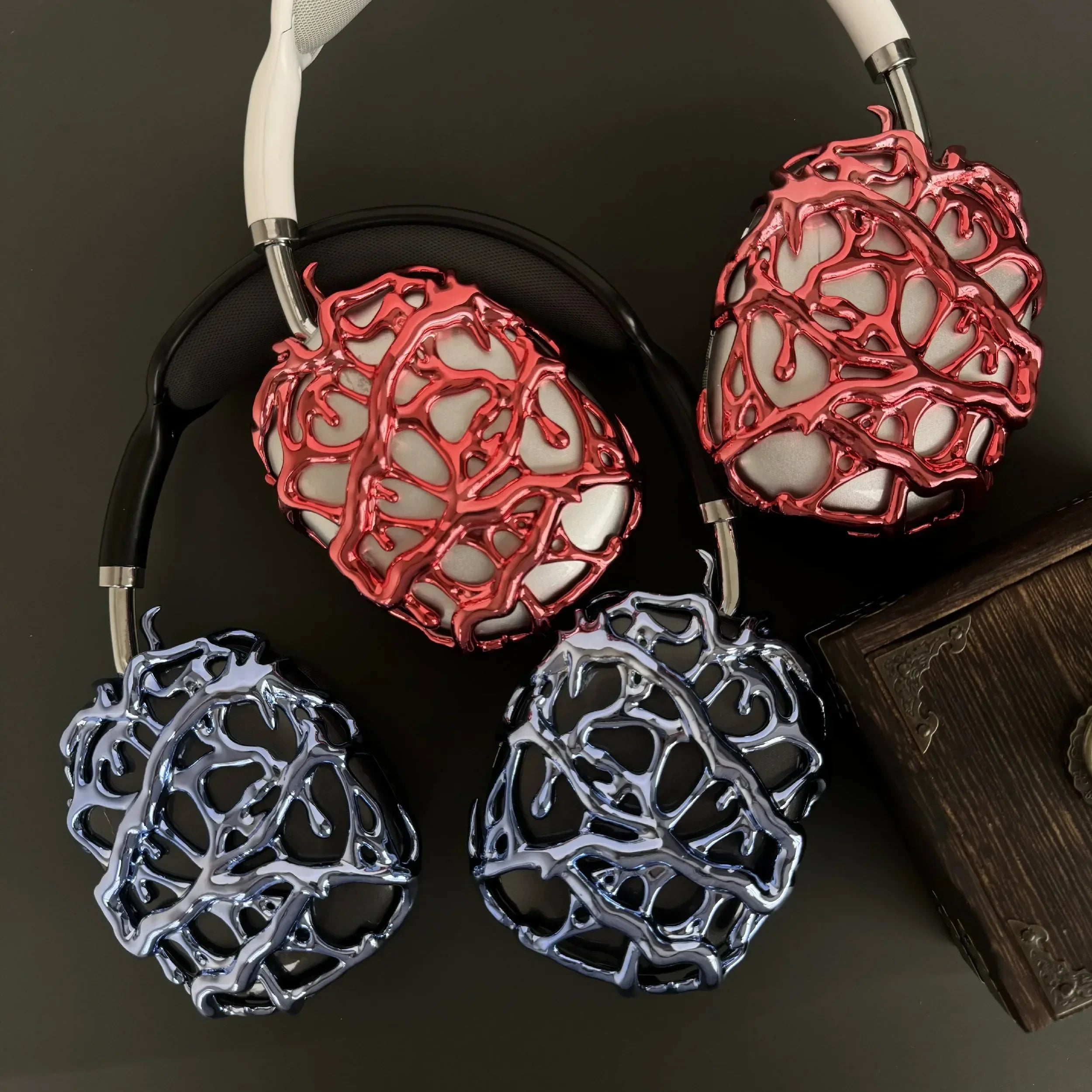 for Airpods Max Case Metal Liquid Thorn Headphones Case for AirpodsMax Attachment Y2k Decoration Red Headset Accessories Gifts