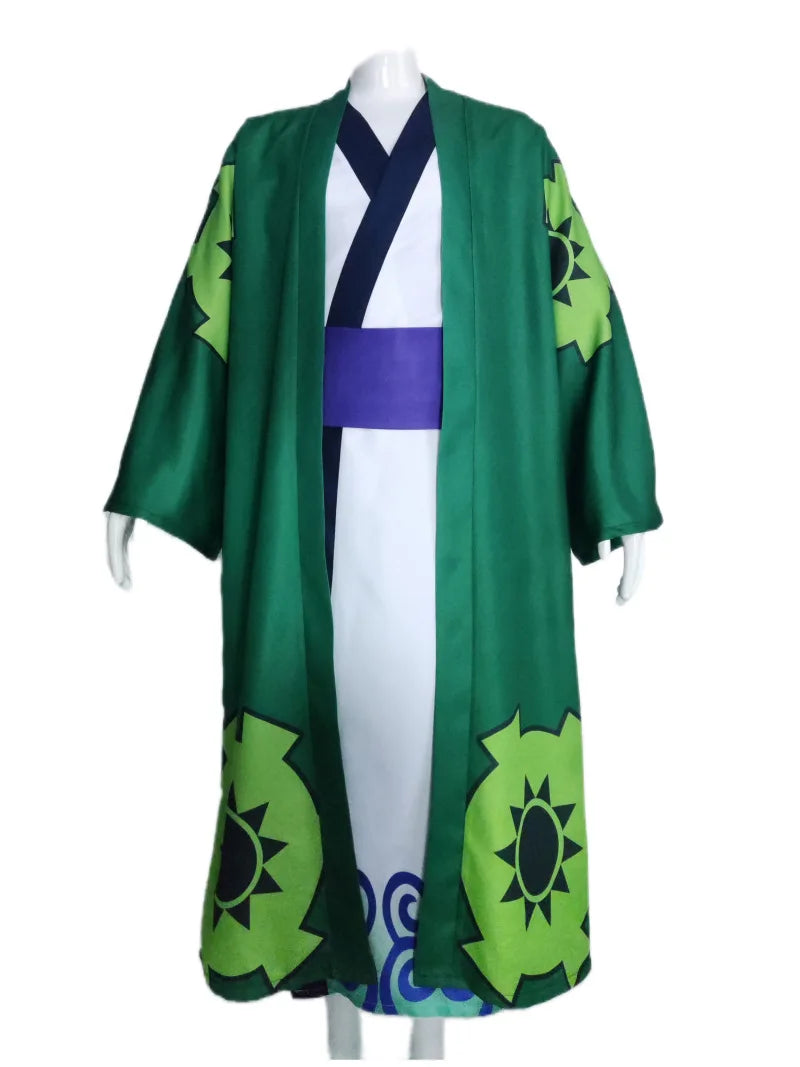 Fantasia Wano Country Roronoa Of Zoro Cosplay Kimono Anime Pirate Disfraz Costume Men Male Halloween Carnival Party Clothes