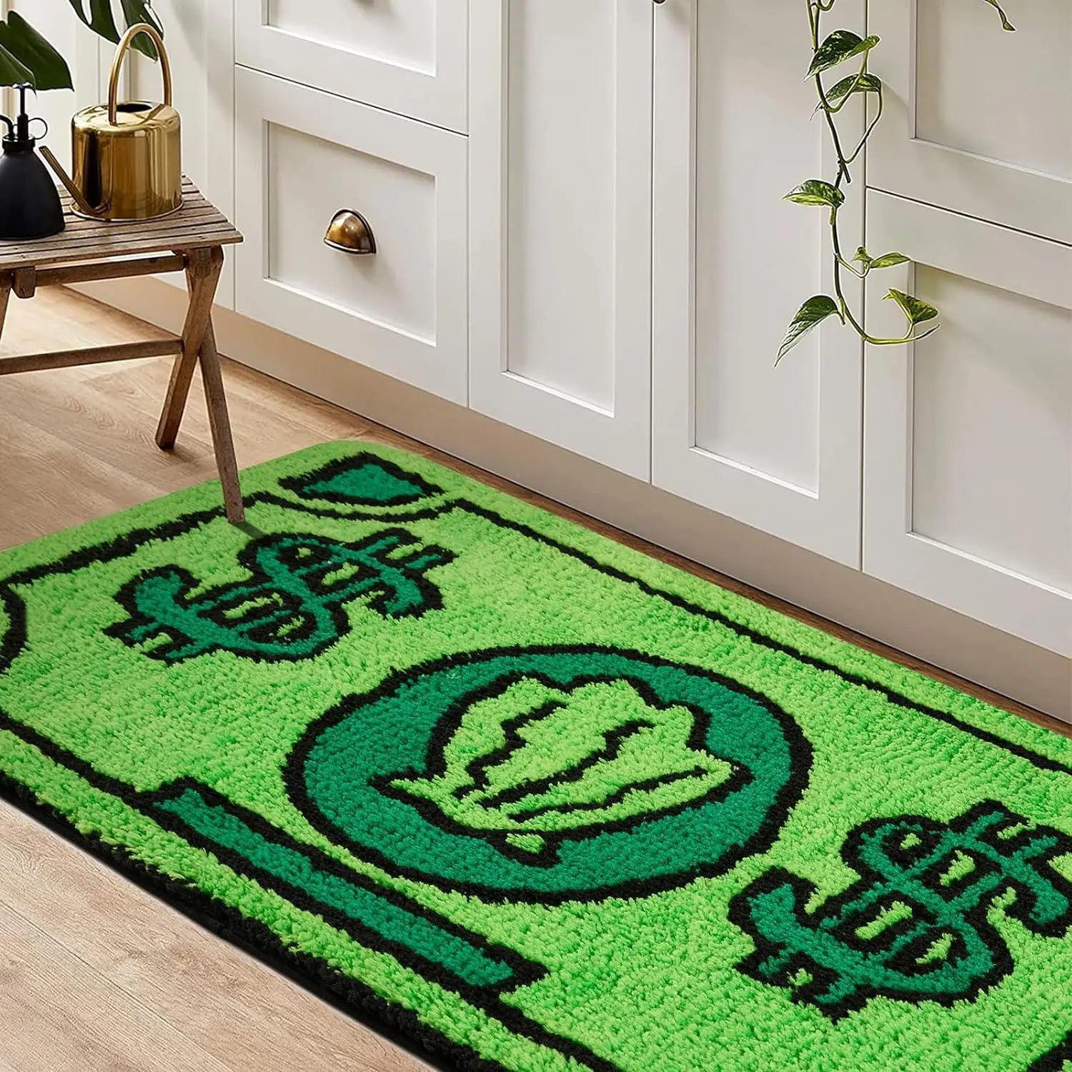 Cartoon Money Rugs Waterproof Floor Mat Fluff Carpet Non-slip DoorMat Halloween Decor Banknote Rug for Bathroom Hallway Balcony