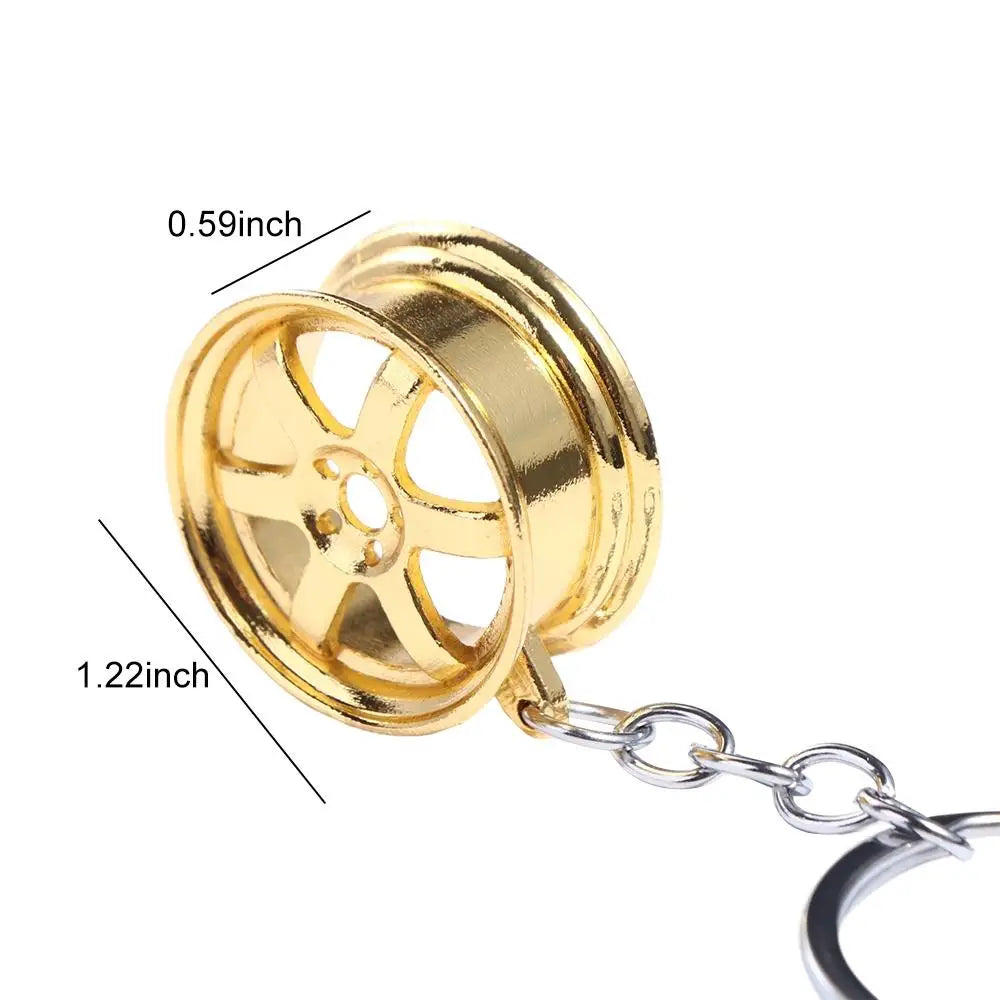 Creative Alloy Car Wheel Keychain Wheel Hub Mini Tire Rim Key Holder Keyring INS All-match
