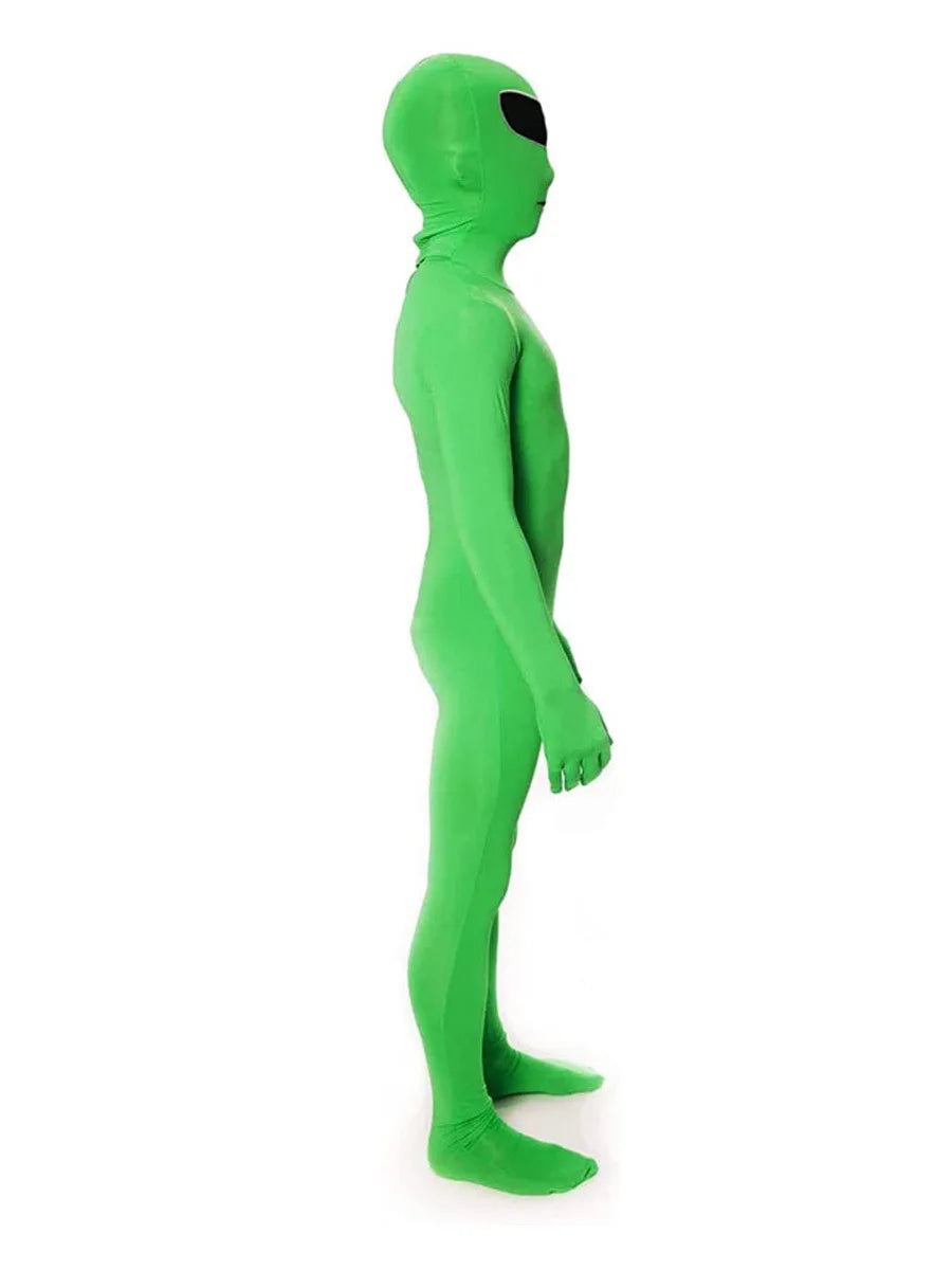 Adult ET Alien Cosplay Costume Zentai Jumpsuits Halloween Carnival Masquerade Bodysuit Suit Green ET Alien Mascot