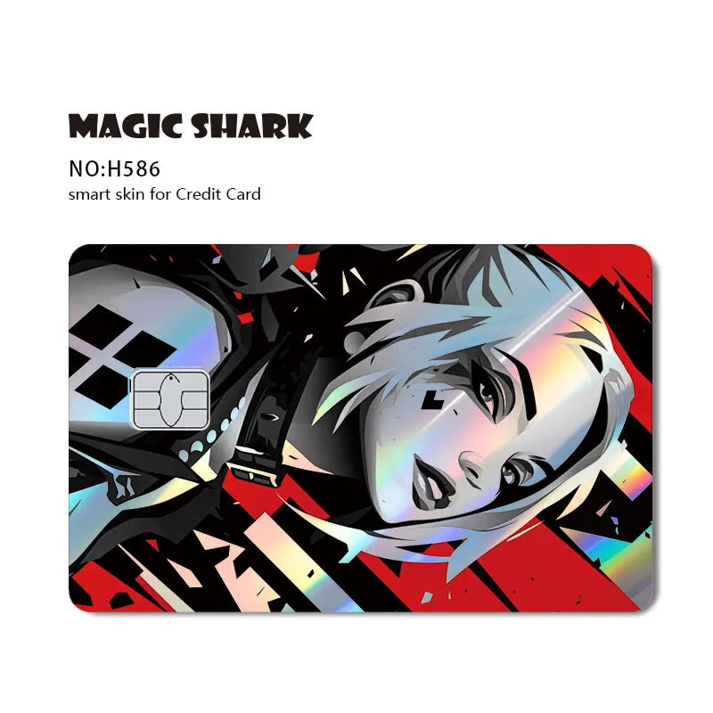 Magic Shark Heros Bat-mans Super-mans Knight Holographic Shinny Film Sticker Cover Skin for Debit Credit Card