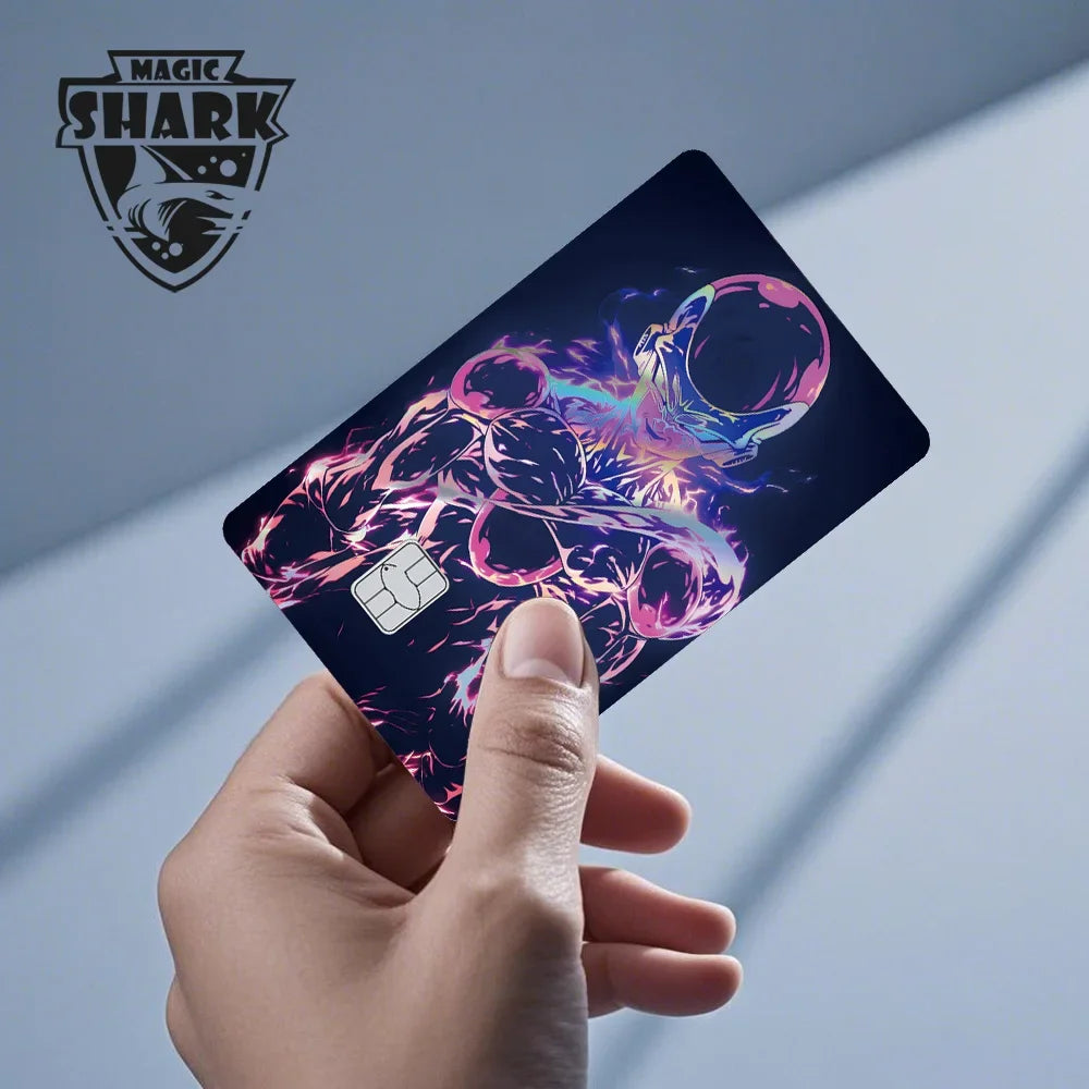 Magic Shark Anime Goku Vegeta Trunks Laser Holographic Shinny Skin Cover Sticker Film for Debit Credit Card