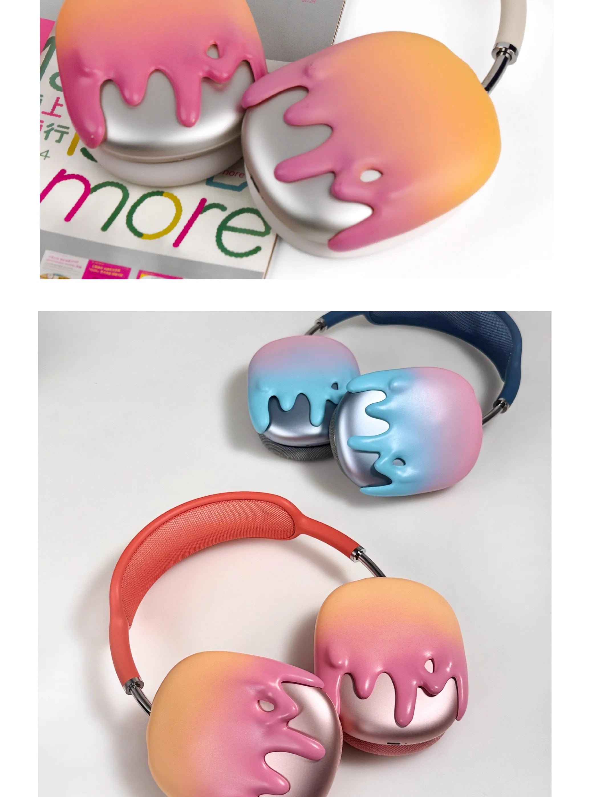 Gradient Case for Airpods Max Case Cover Transparent Creative Headphone Decoration for Airpods Max2 Headphone Case Accessory Y2k