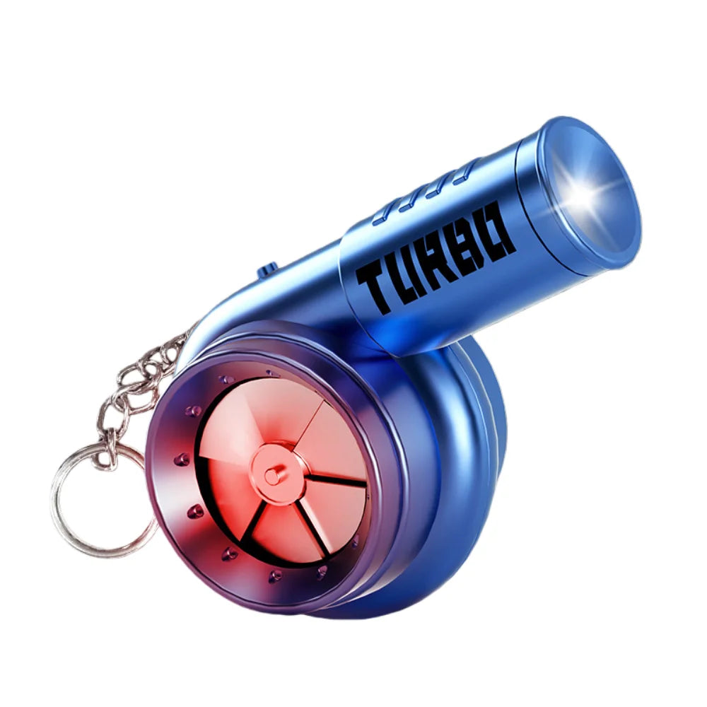 With Sound Turbo Key Chain Light Torch Car Keyring Turbocharging Pendant Plastic Spinning Simulation Turbo Christma Gifts
