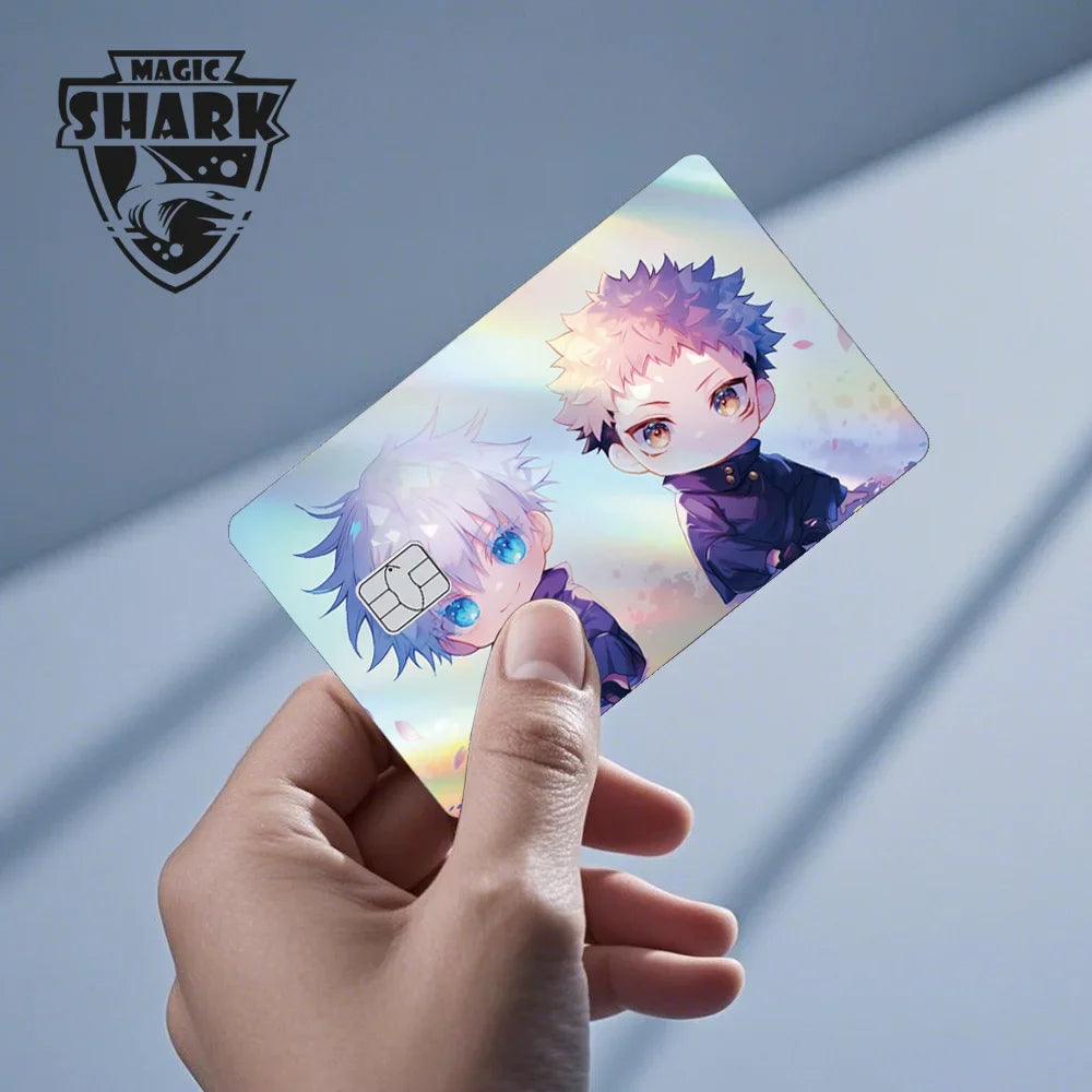 100% New Anime Jujutsu Kaisens Gojo Holographic Laser Shinny Front Credit Debit Bank Card Sticker Film Skin Cover