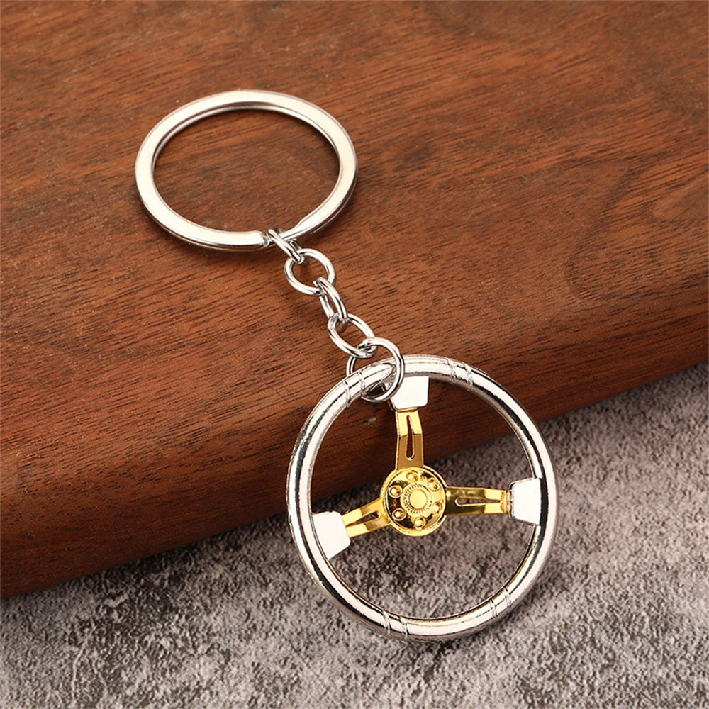 Creative Speed Gearbox Keychain Gear Head Pendant Keyring for Car Key Turbo Hub Brake Disc Charms Shock Absorber Keys Holder