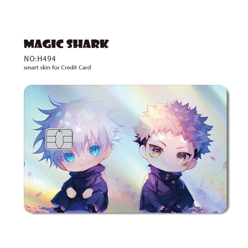 100% New Anime Jujutsu Kaisens Gojo Holographic Laser Shinny Front Credit Debit Bank Card Sticker Film Skin Cover