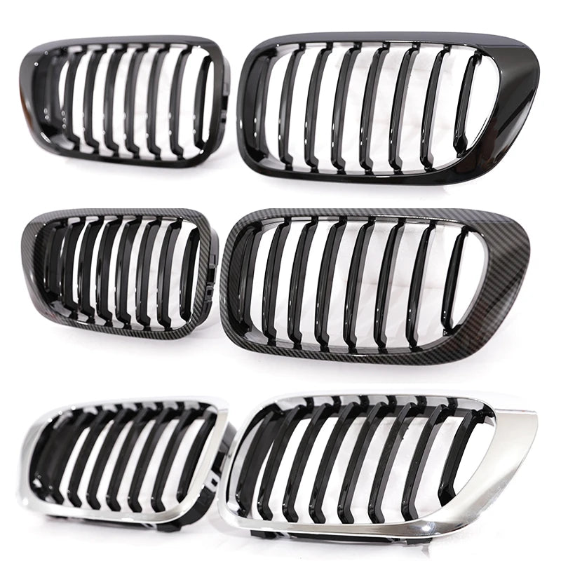 HIGH QUALITY Single Slat Grill Kidney Carbon Chrome Grille For 3 Series E46 2-Door 1998-2002 Pre-Facelift & 2000-2007 E46 M3 Coupe Cabriolet