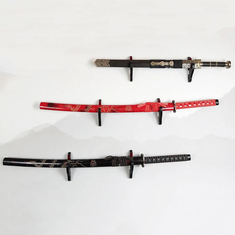 Wall Mount Wooden Sword Stand Holder Hook Hanger Adjustable Display Rack Knife Cosplay Wand Sword for Samurai кухонная полка