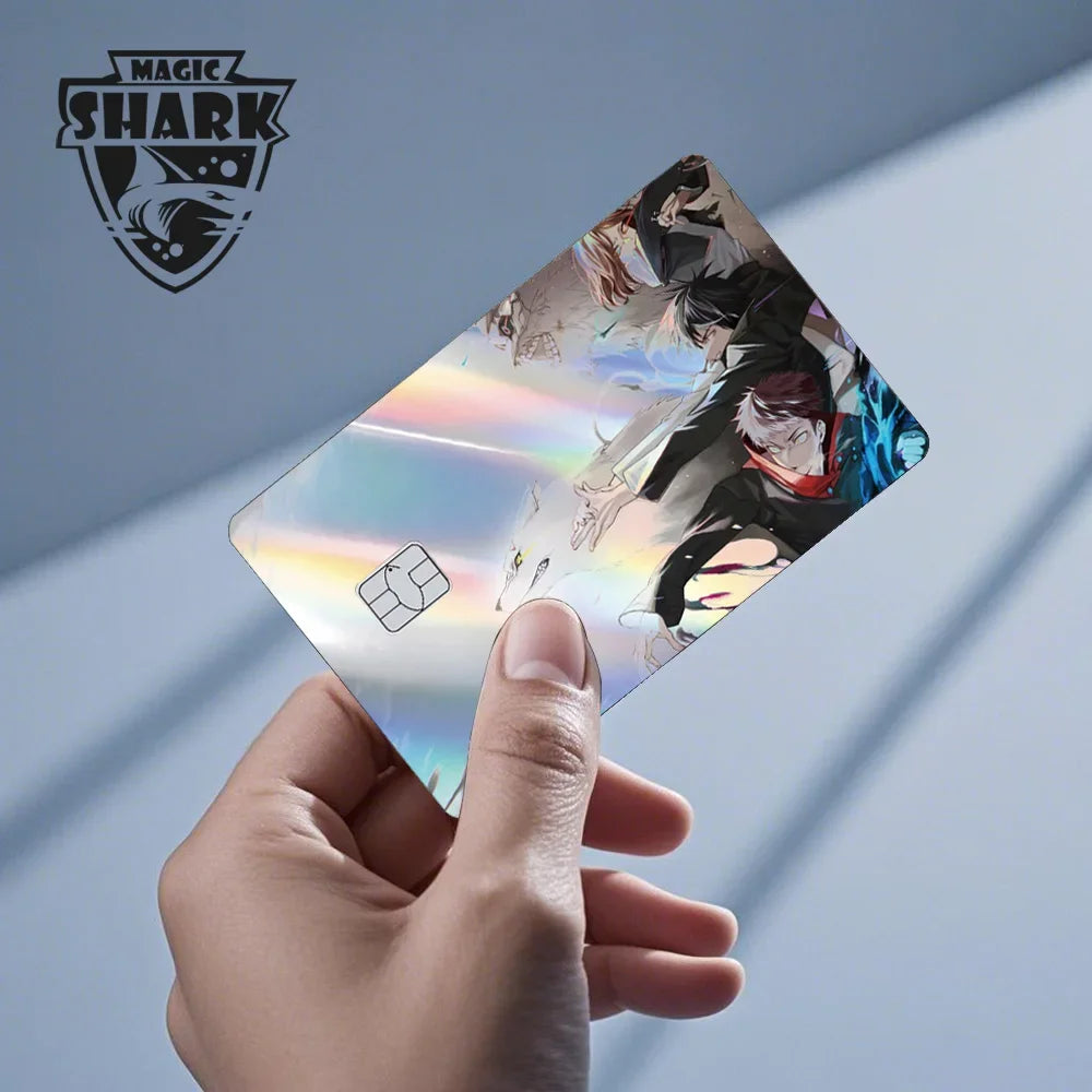 100% New Anime Jujutsu Kaisens Gojo Holographic Laser Shinny Front Credit Debit Bank Card Sticker Film Skin Cover