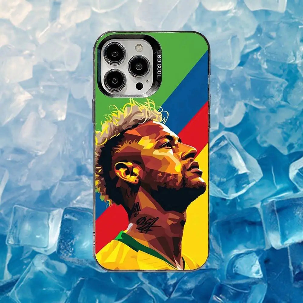 Football For N-NeYmAr 10 Phone Case For iPhone 16,15,14,13,12,11,Mini,Pro,SE,MAX White Matte Shockproof Cover