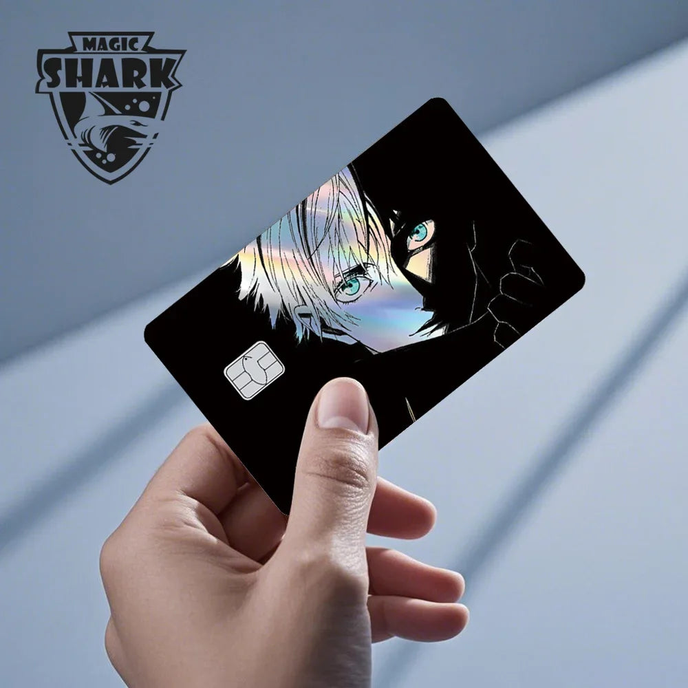 100% New Anime Jujutsu Kaisens Gojo Holographic Laser Shinny Front Credit Debit Bank Card Sticker Film Skin Cover