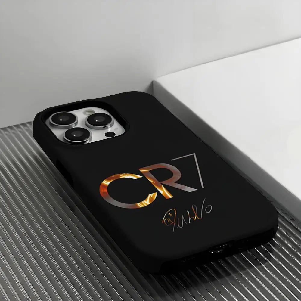 CR7 Cristiano Ronaldo   Phone Case Film for iPhone 16 15 14 13 12 11 Pro Max Plus Luxury Magnetic Double-layer Cover